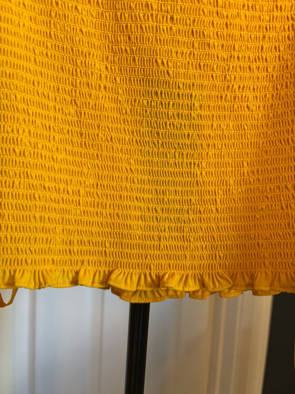 Gianni Bini Mustard Yellow Smocked Blouse - Picture 9 of 9